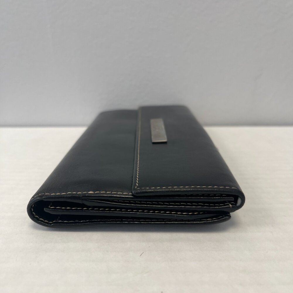 Gucci Leather Bifold Long Wallet w/ Coin Compartment  in Black - Preowned - Picture 8 of 13